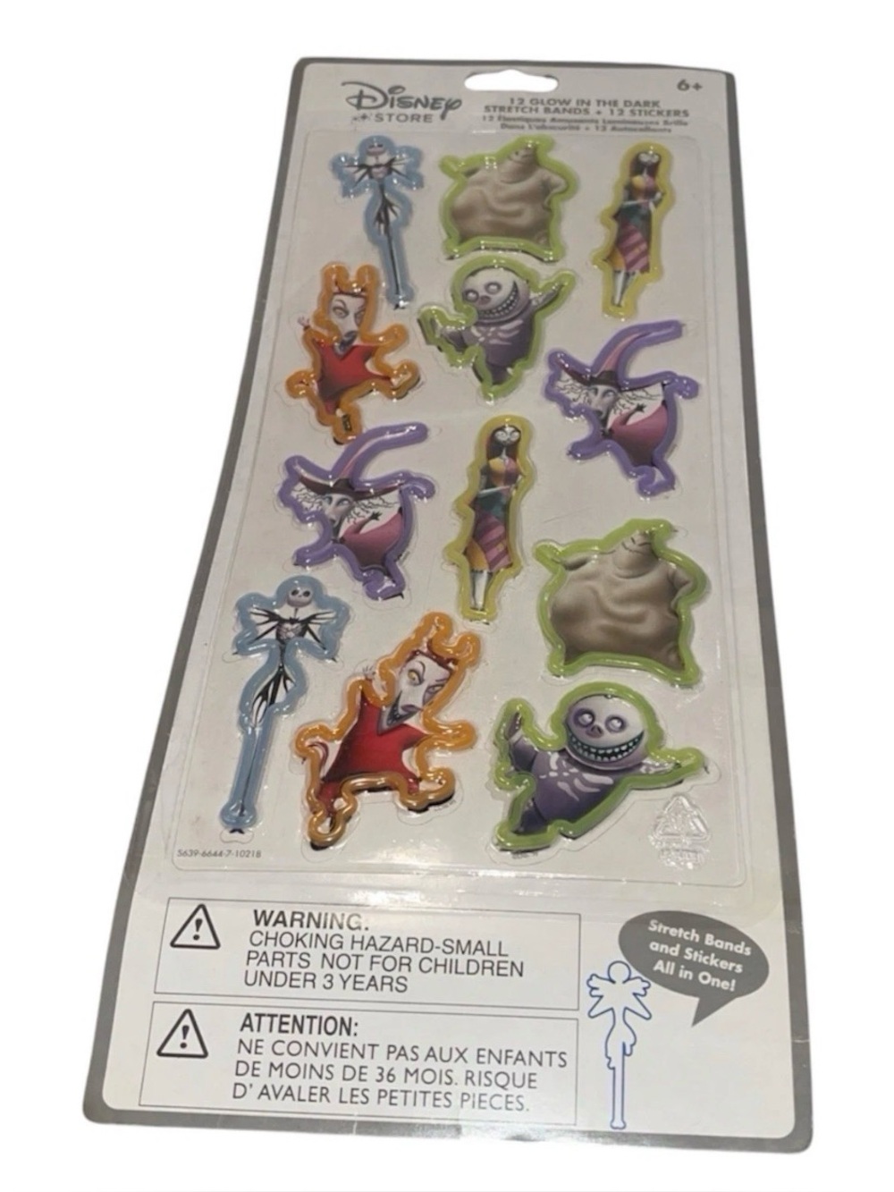 Disney Store- The Nightmare Before Christmas- 12 Glow In The Dark Stretch Bands